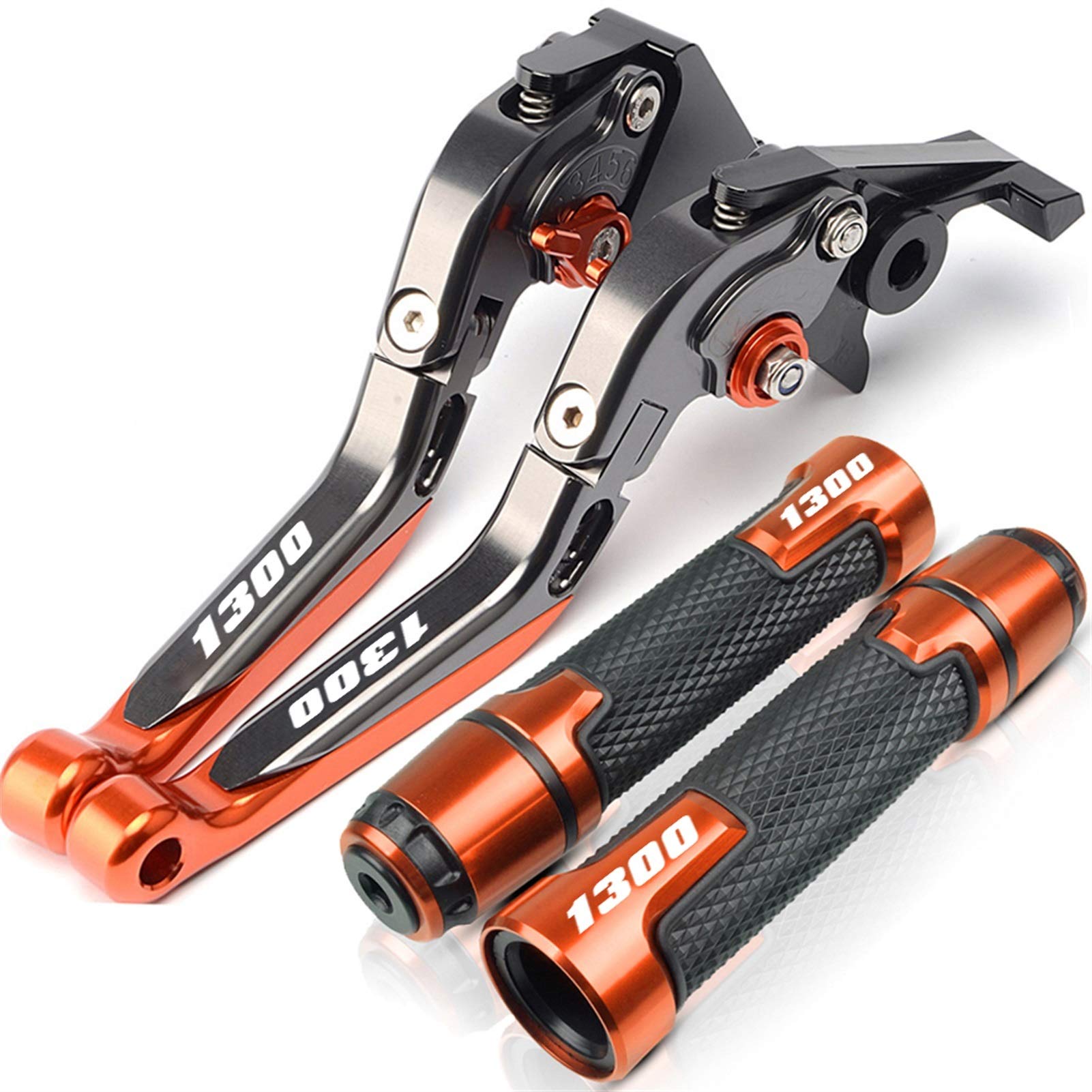CNC Motorcycle Brake & Clutch Levers for Suzuki Hayabusa GSXR 1300 1999-2007 - Orange Racing Grips for Enhanced Control