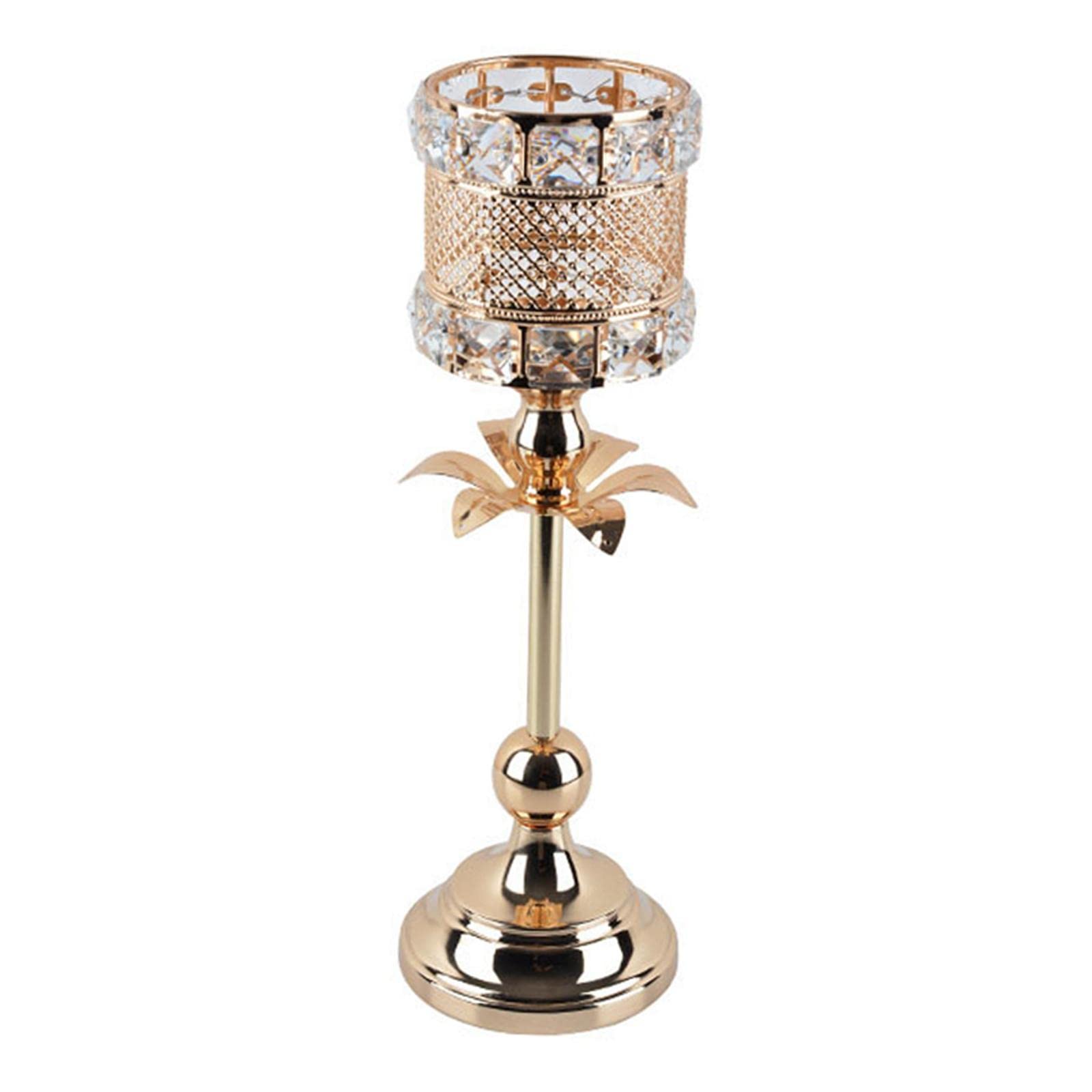 Romantic Crystal Candle Holder for Wedding & Dining - Elegant Tea Light and Pillar Candle Stand, Table Centerpiece Decor for Home, Party, Anniversary and Romantic Dinner Settings