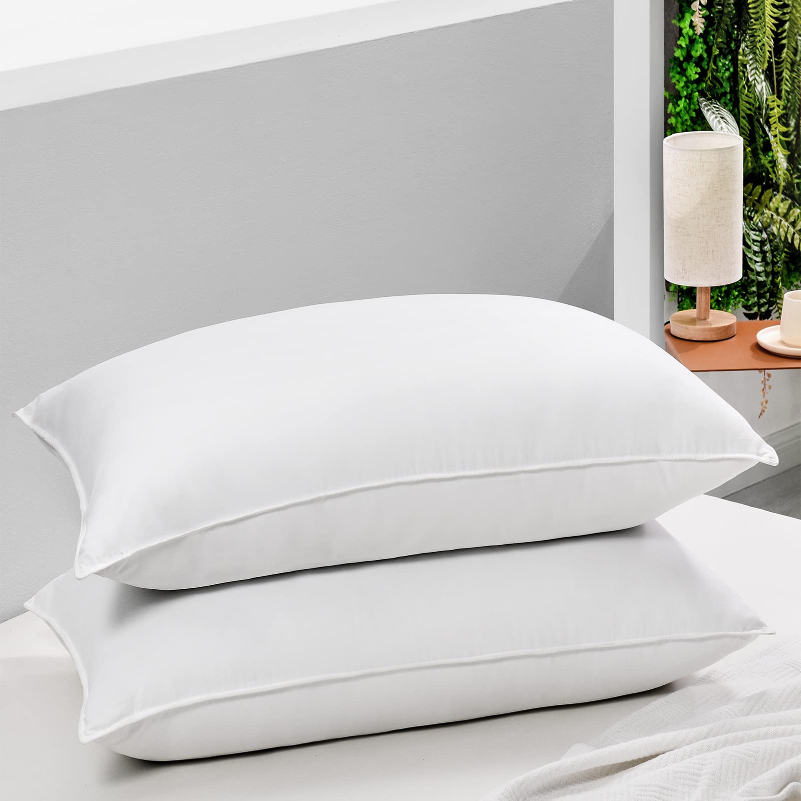 HARBOREST 2 Pack Luxury Plush Down Alternative Bed Pillows - Standard Size 20 x 26 Inches, Hotel Collection Pillows for Side, Back & Stomach Sleepers - Perfect for Home, Guest Room & Travel Use