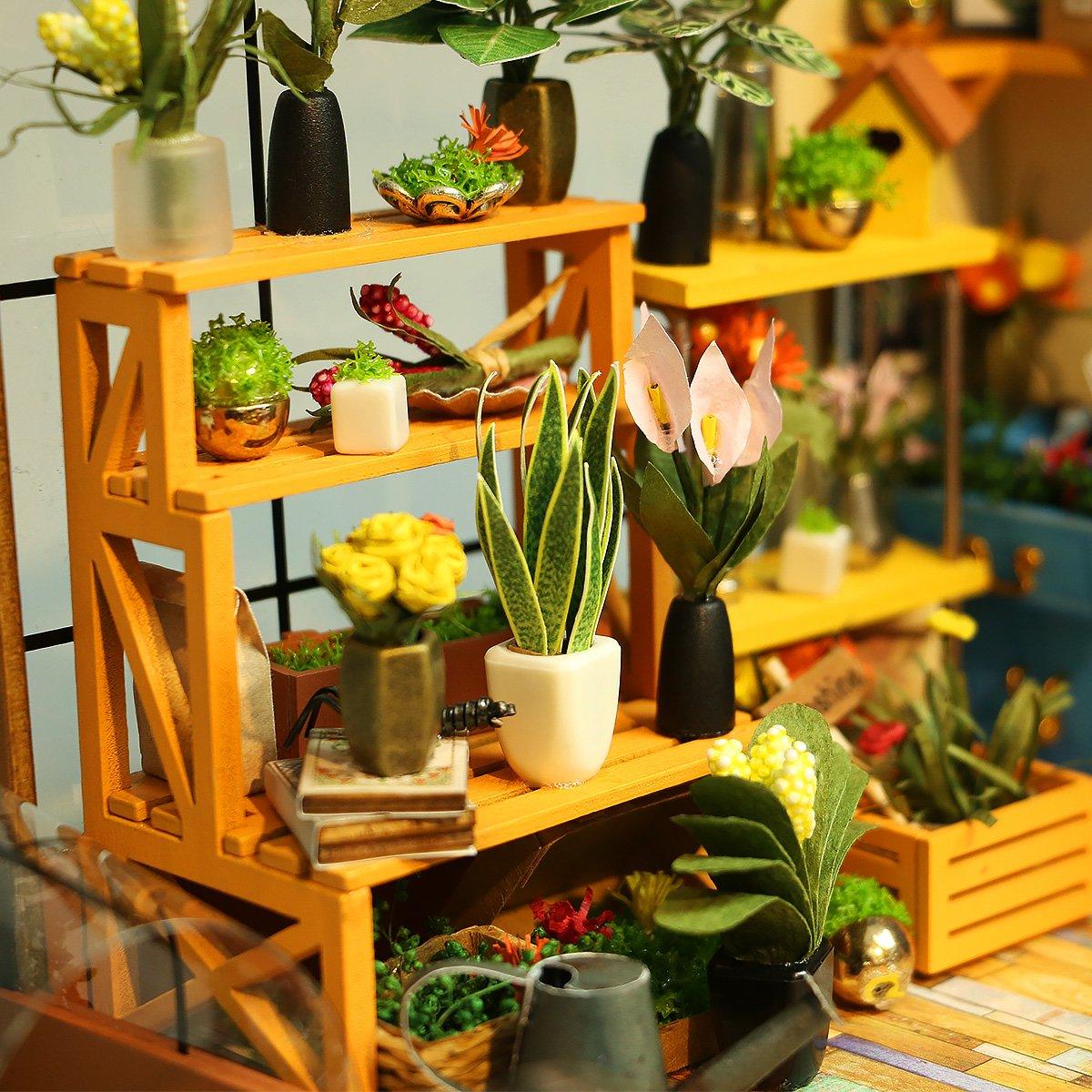 Miniature Wooden Dollhouse - Cathy's Flower House | Handcrafted Wooden Dollhouse for Kids & Collectors | Perfect for Playtime, Home Decor & Gift Giving