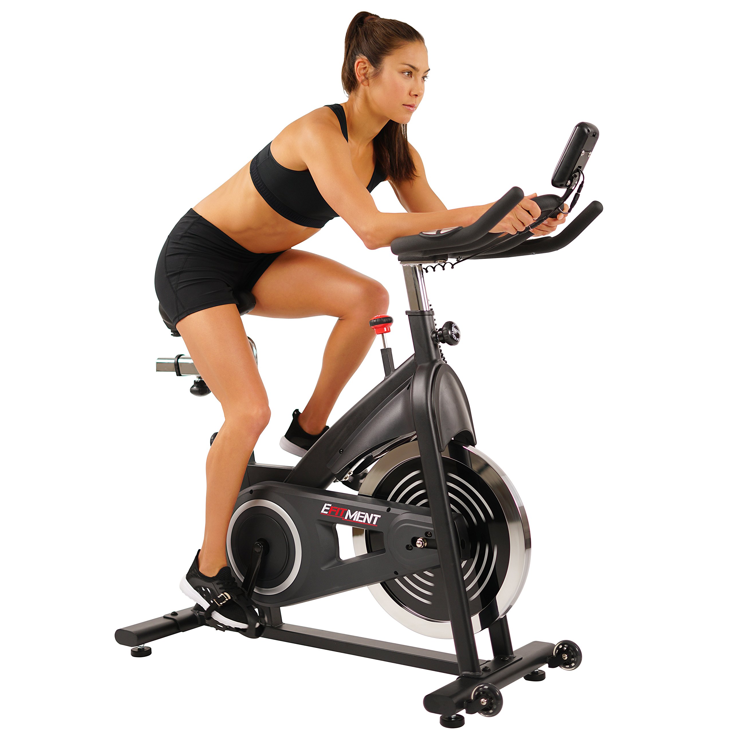 EFITMENT Magnetic Indoor Cycling Bike - Belt Drive Exercise Bike with LCD Monitor & Heart Rate Sensor for Home Gym, Cardio Workout, and Fitness Training