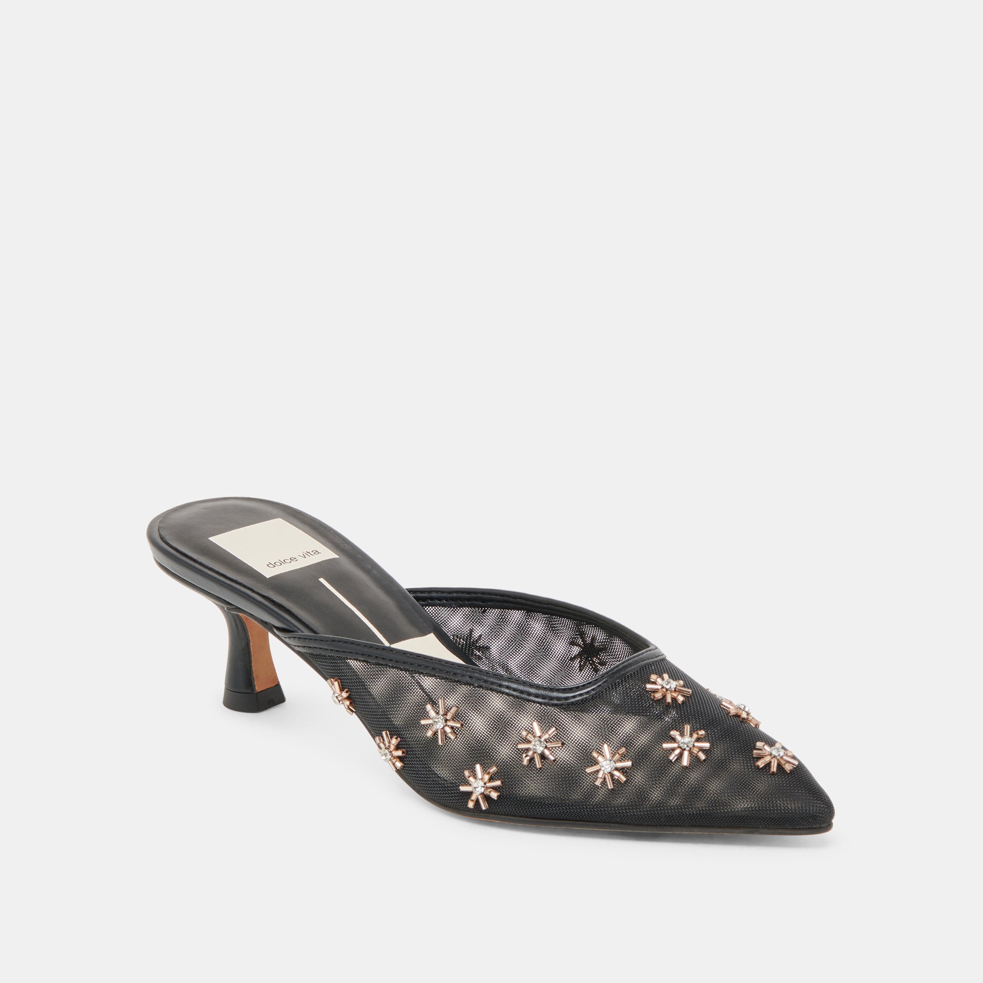 CLARA HEELS - Black Mesh Women's High Heels for Party, Wedding & Evening Wear | Comfortable Dress Shoes for Women