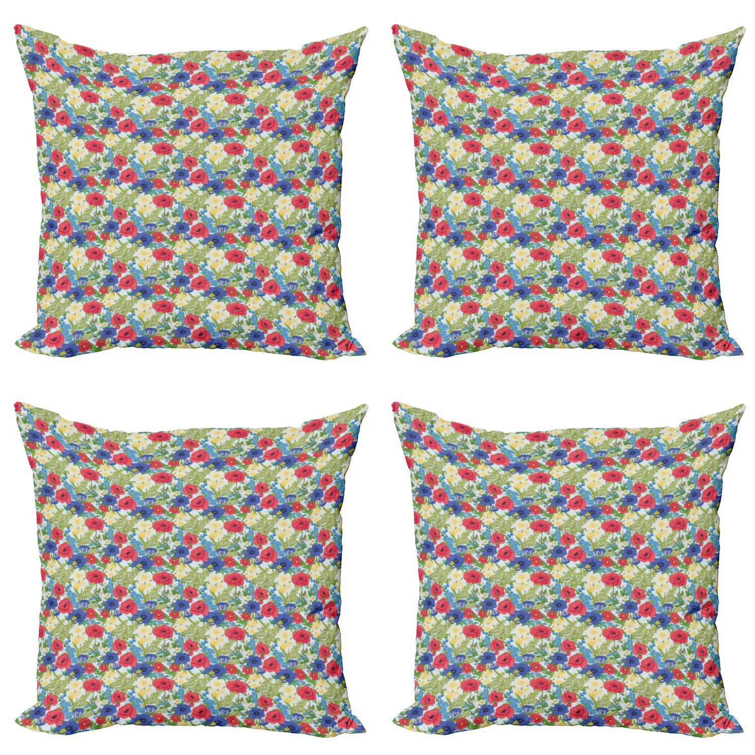 Ambesonne Floral Throw Pillow Covers Set of 4 - 18