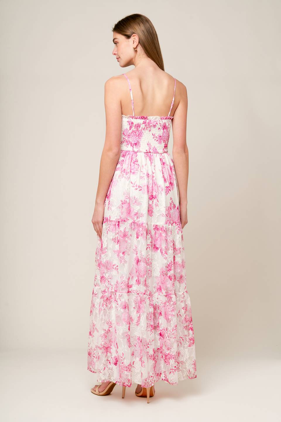 IN THIS MOMENT Woven Lace Maxi Dress - Elegant Long Flowy Dress for Women, Perfect for Weddings, Parties & Special Occasions