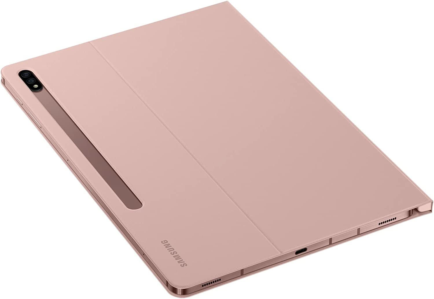 Samsung Galaxy Tab S7/S8 Book Cover Case - Slim Protective Stand Cover with Auto Wake/Sleep, Pink (EF-BT870PAEGEU) - Perfect for Work, Study, and Entertainment