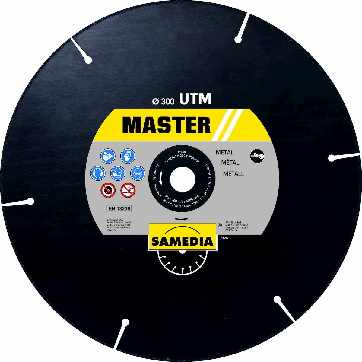 Samedia MASTER UTM Premium Diamond Blade 14 Inch - Professional Tile & Stone Cutting Disc for Concrete, Granite, Marble - Perfect for Construction, Renovation & DIY Projects