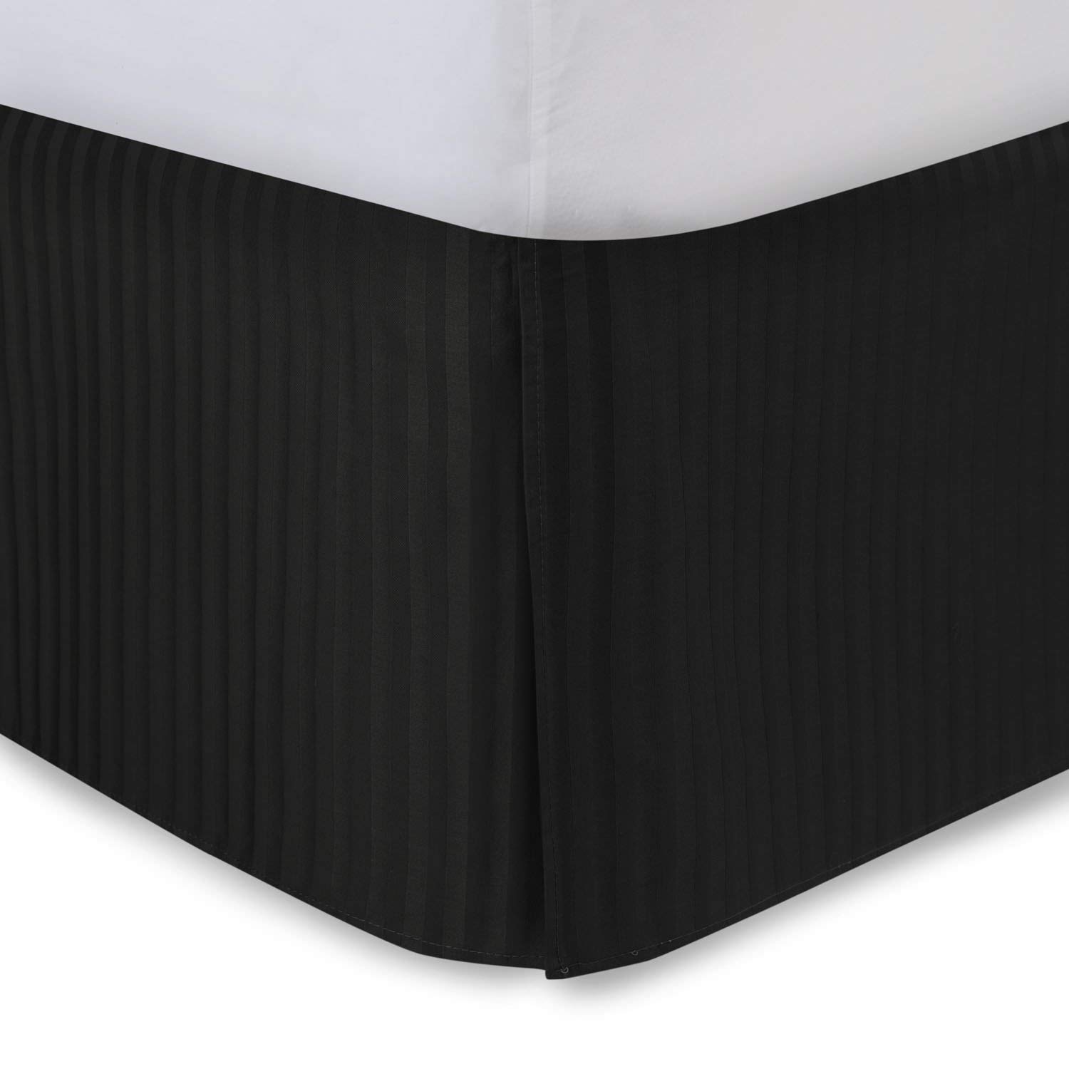 Premium 550 Thread Count 100% Pima Cotton Pleated Bed Skirt - Classic Tailored Design, 15