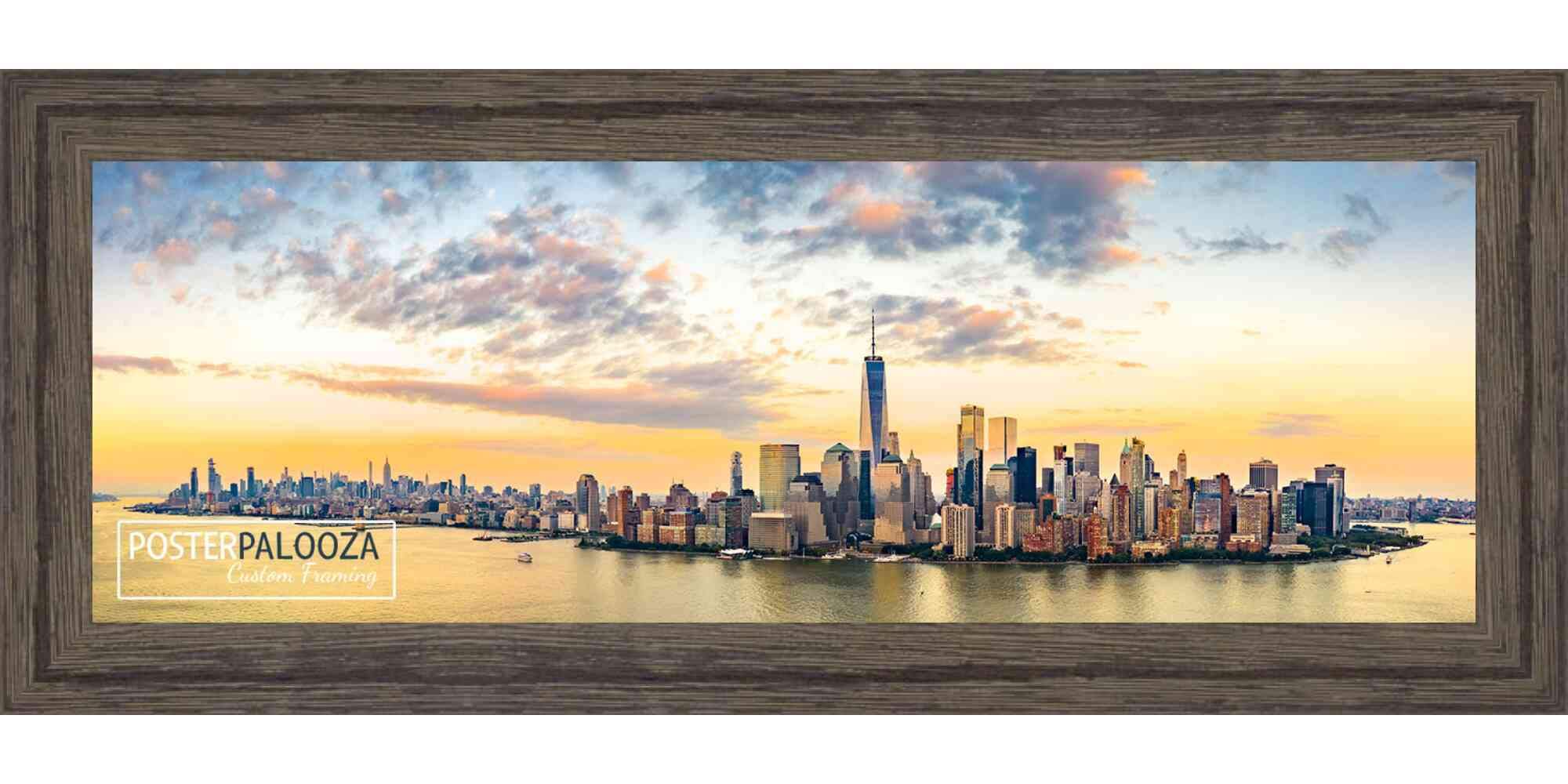 12x48 Rustic Dark Wood Picture Frame - Solid Wood Panoramic Photo Frame with UV Acrylic, Foam Backing & Hanging Hardware - Perfect for Wall Art, Home Decor, Office Display & Large Poster Framing