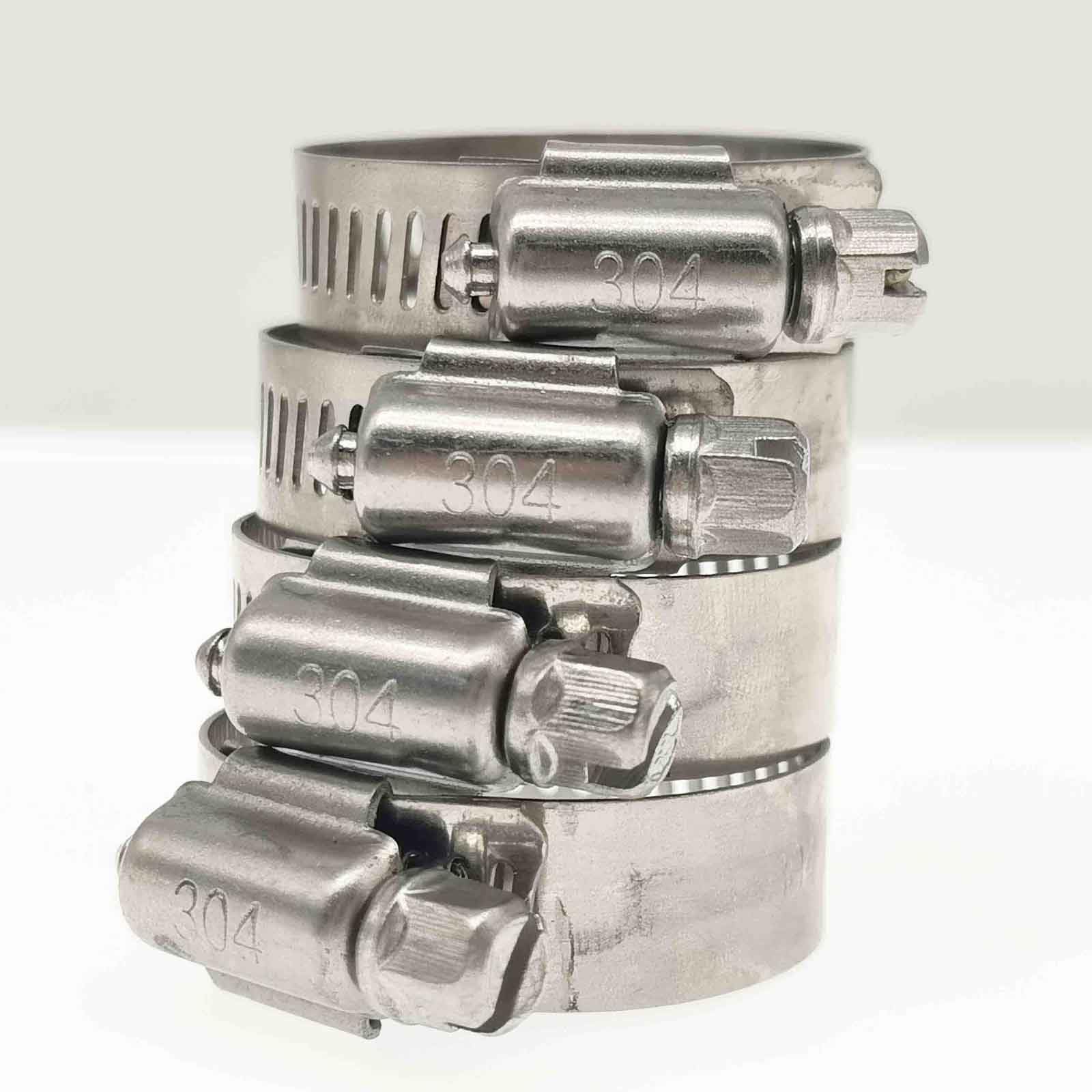 304 Stainless Steel Adjustable Worm Gear Hose Clamps (21-38mm/0.8-1.5 Inch) - 4PCS for Radiator, Pipe & Automotive Applications - Corrosion Resistant Heavy Duty Clamps for Plumbing, HVAC & DIY Projects