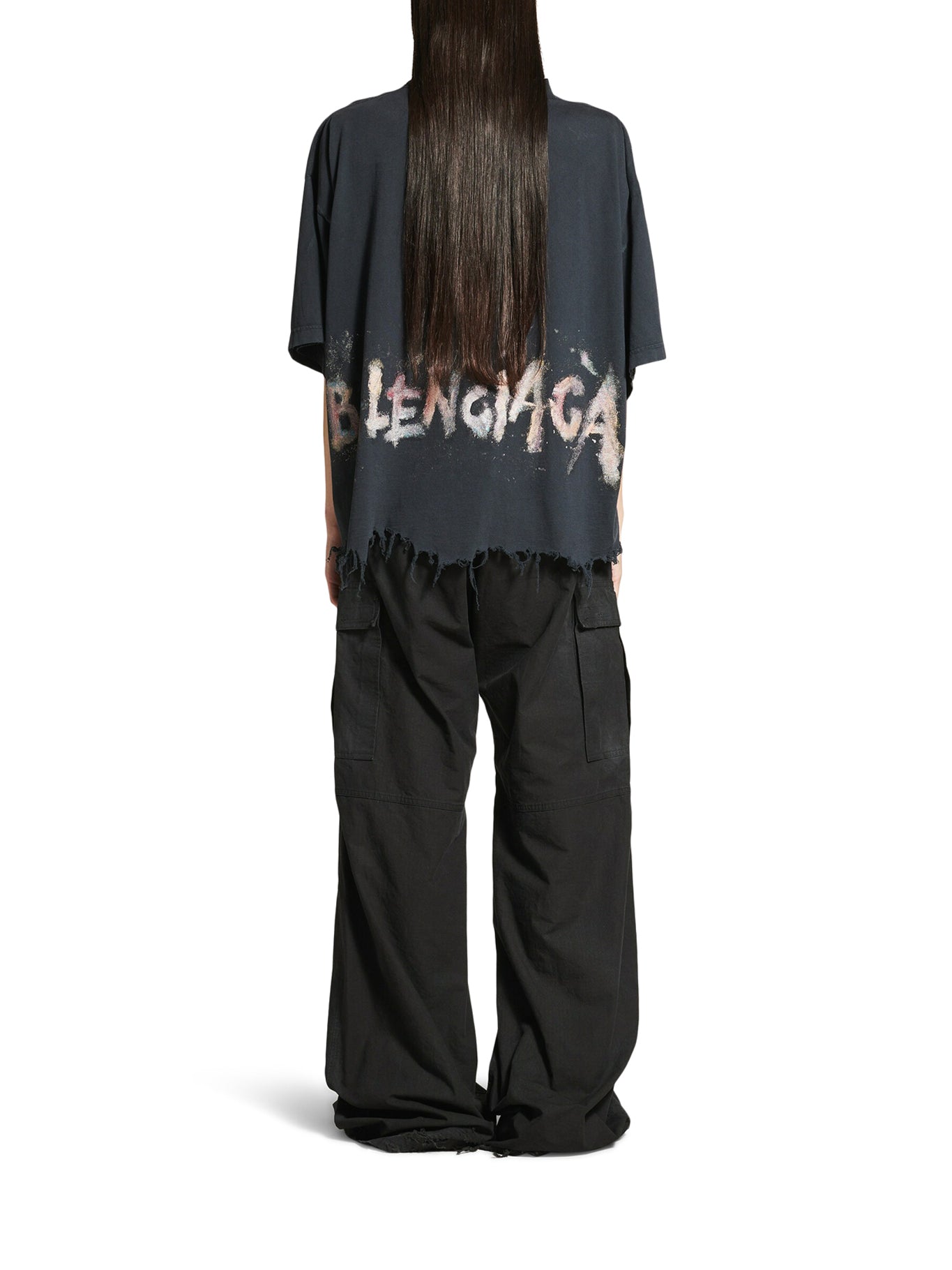 Cropped Nail Polish Graphic T-Shirt in Washed Black - Trendy Streetwear for Casual Outfits & Everyday Wear