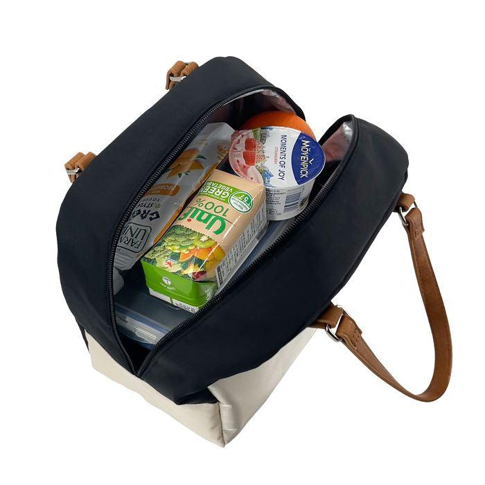 Premium Insulated Lunch Bag - Black & Cream | Leak-Proof & Eco-Friendly | Perfect for Work, School, Picnics & Outdoor Activities