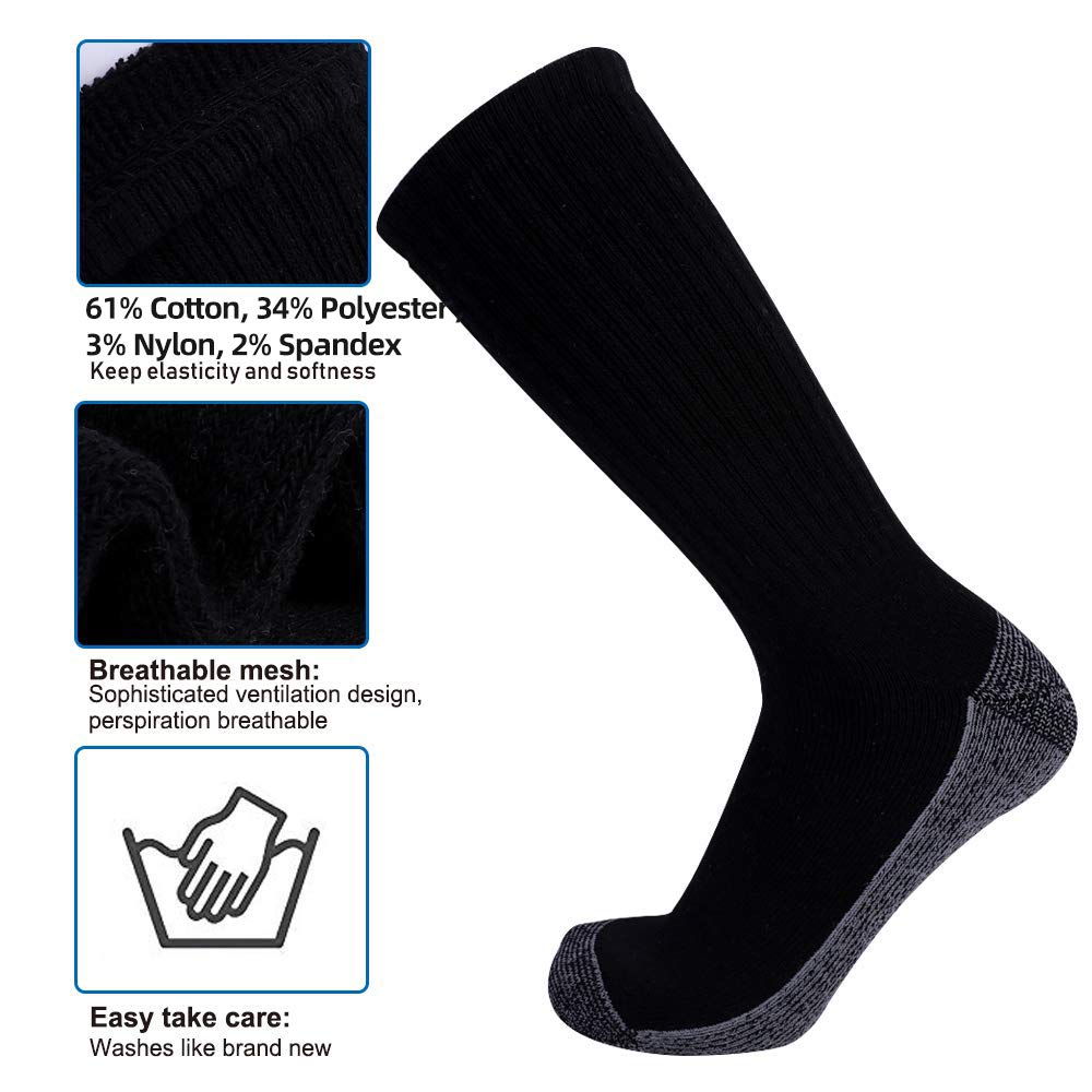 EnerWear 10-Pack Unisex Moisture-Wicking Cotton Crew Socks for Men & Women - Perfect for Running, Hiking & Everyday Comfort