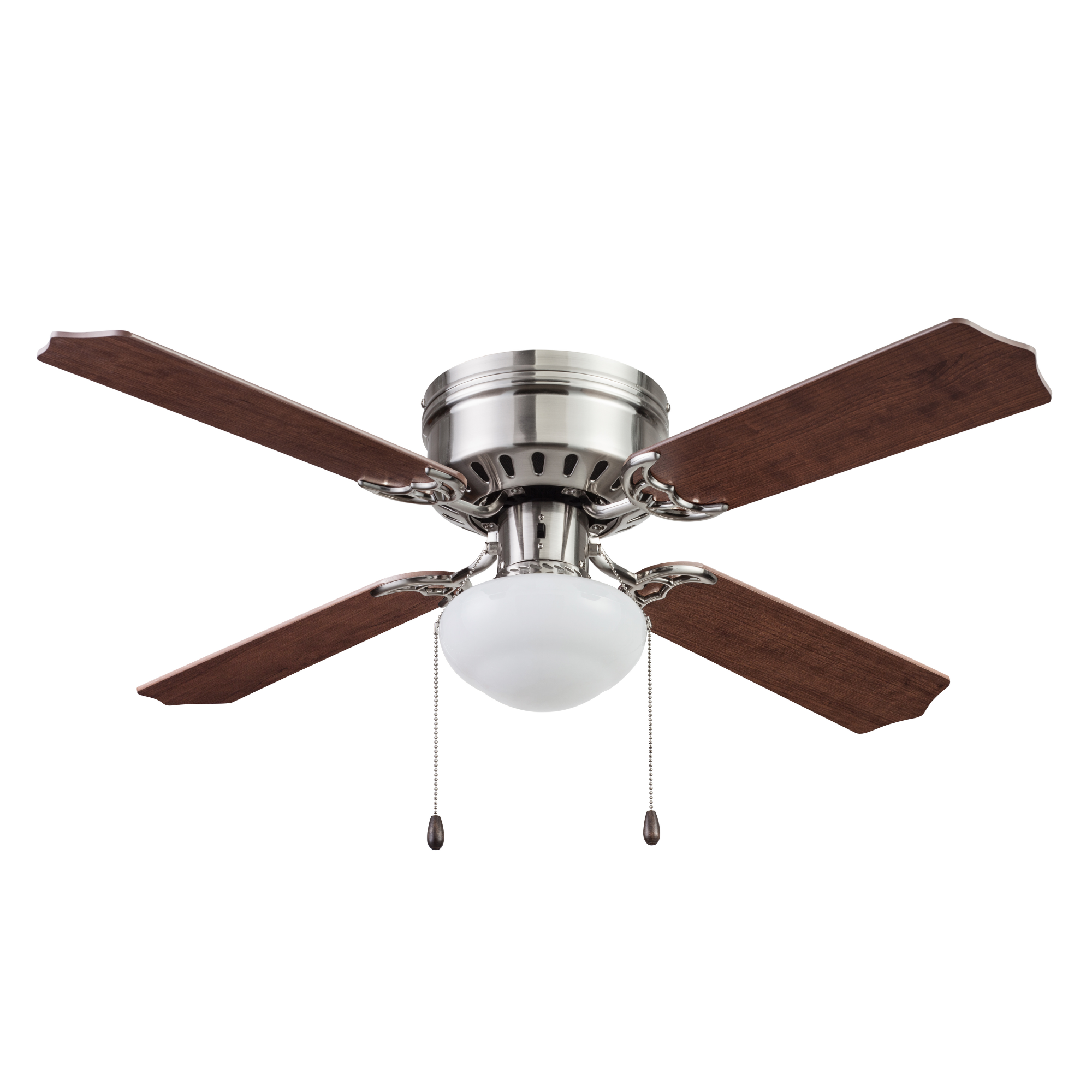 42 Inch Cherry Hill Brushed Nickel Ceiling Fan with Pull Chain - Perfect for Living Room, Bedroom, and Office Cooling & Air Circulation