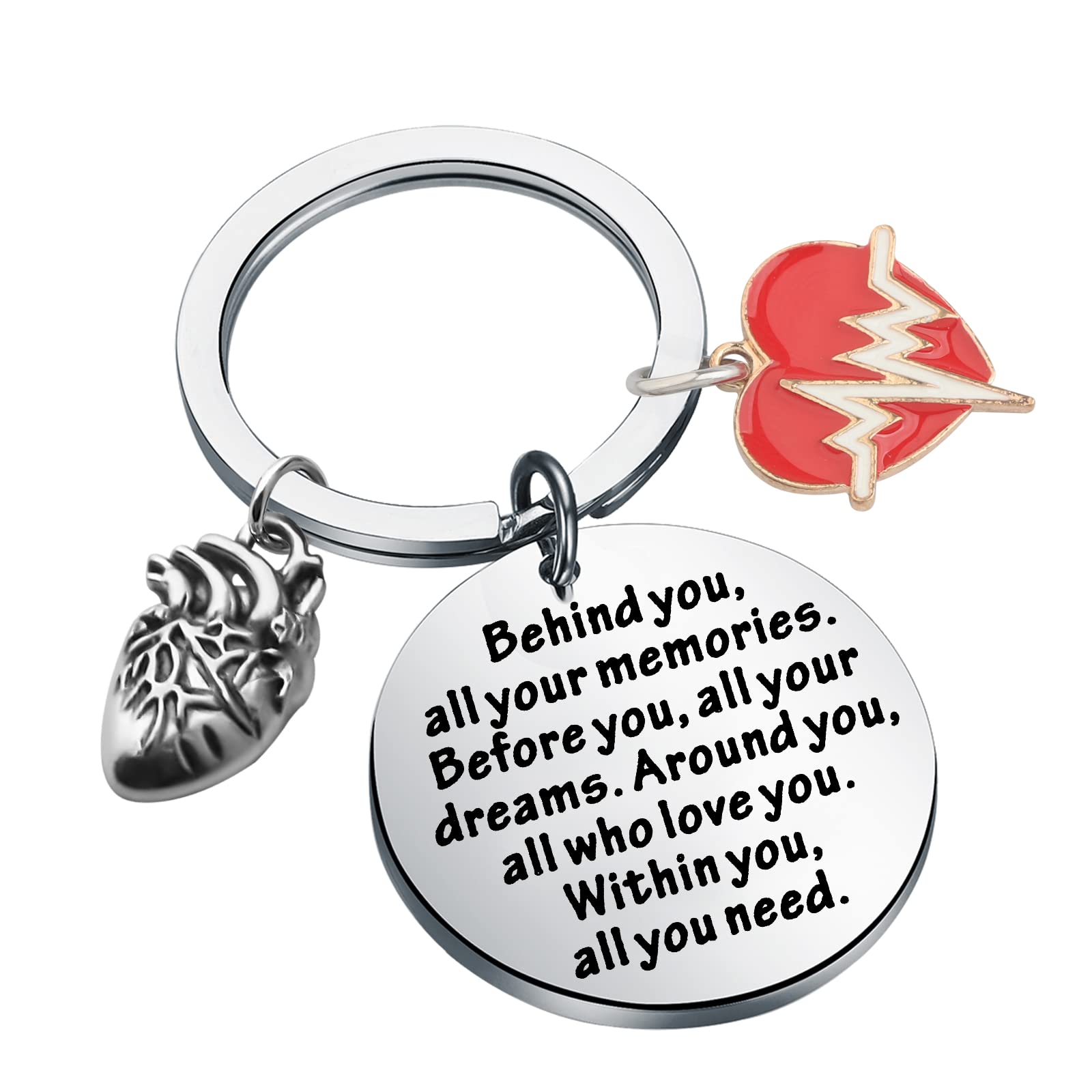 FEELMEM CHD Awareness Keychain - Congenital Heart Defect Gift for Survivors & Supporters - Heart Warrior Jewelry for Everyday Carry & Awareness Events