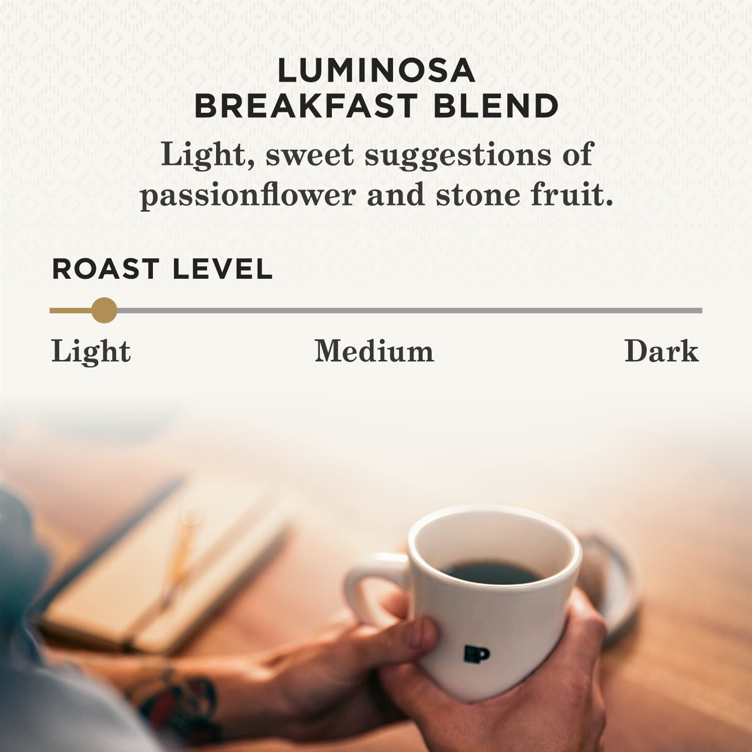 Peet's Coffee Luminosa Breakfast Blend Light Roast Ground Coffee - 10.5oz Bag | Bright & Balanced Flavors for Morning Brew, Office Coffee & Home Baristas