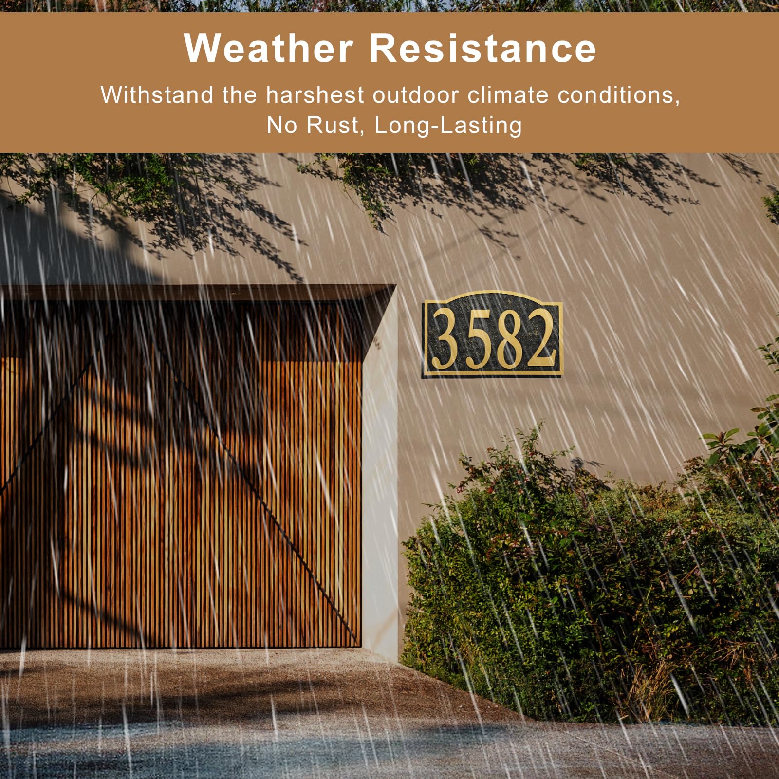Custom Metal Address Plaque - Personalized House Number Sign for Outdoor Visibility (Home, Store, Yard, Garage, Apartment) - Rust-Proof & Fade-Resistant - High Visibility 911 Emergency Use