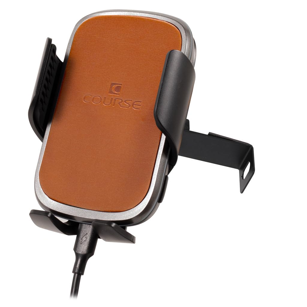 Course Motorsports Direct Fit Phone Mount for Ford Ranger (2017-2023) - Auto Closing Navigation Cradle with Charging - Left/Right Hand Compatible - Perfect for Off-Roading, Commuting & Hands-Free Driving (Tan)