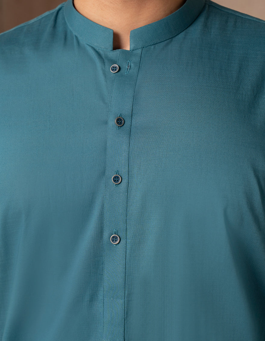 J. Junaid Jamshed Blue Cotton Kurta for Men - Traditional Pakistani Indian Ethnic Wear for Weddings & Festivals