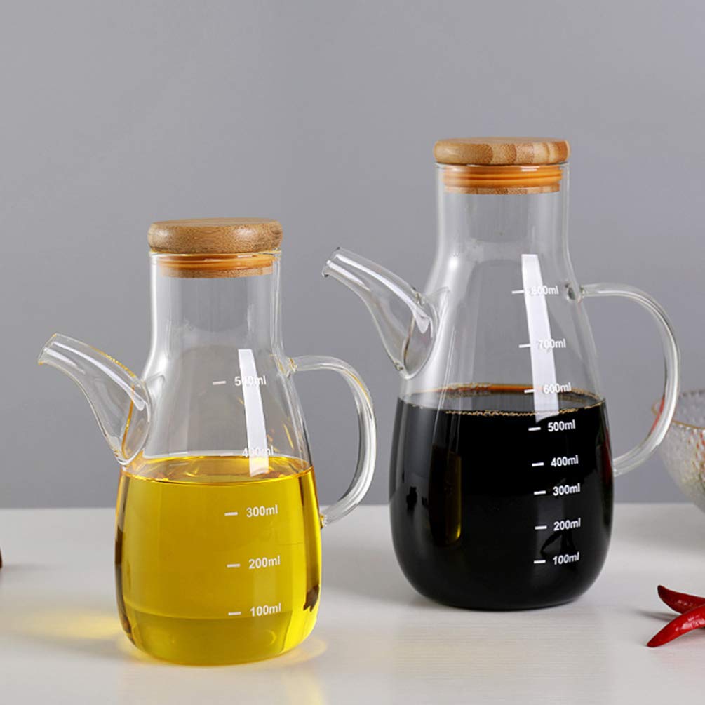 Premium Glass Oil Dispenser Bottle - High Borosilicate Glass Vinegar & Oil Bottle with Drip-Free Spout - Perfect for Kitchen, Salad Dressing & Cooking Oil Storage