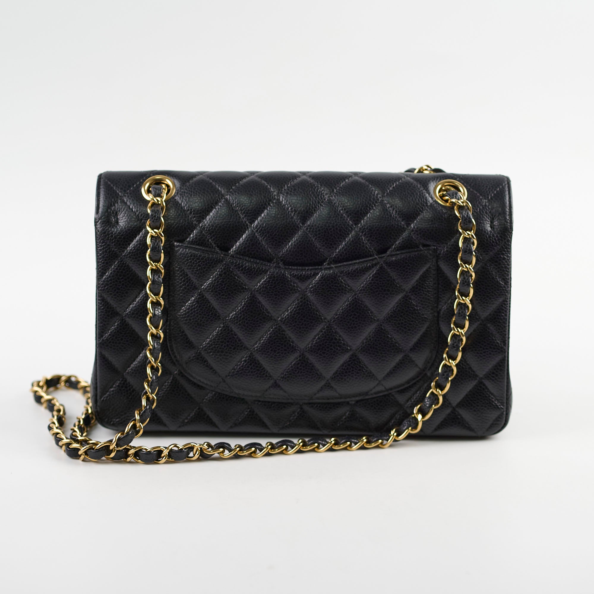 Chanel Caviar Leather Medium/Large Double Classic Flap Bag in Black - Luxury Handbag for Women, Perfect for Work, Evening Events & Everyday Use