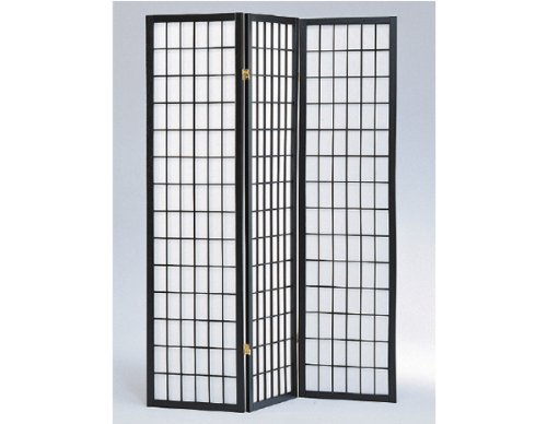 Japanese Shoji Screen Room Divider - 3 to 10 Panel Folding Partition (Black/White/Cherry/Natural Wood) - Traditional Asian Style Privacy Screen for Home, Office & Meditation Spaces