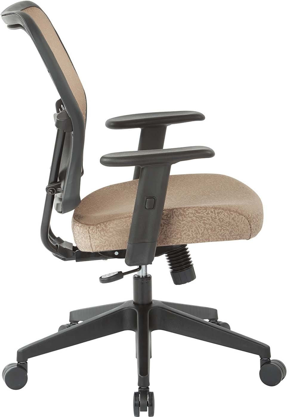 Premium Latte Fabric 2-in-1 Height Adjustable Office Chair with Lumbar Support - Ergonomic Desk Chair for Home & Office Workspace, Gaming, and Study