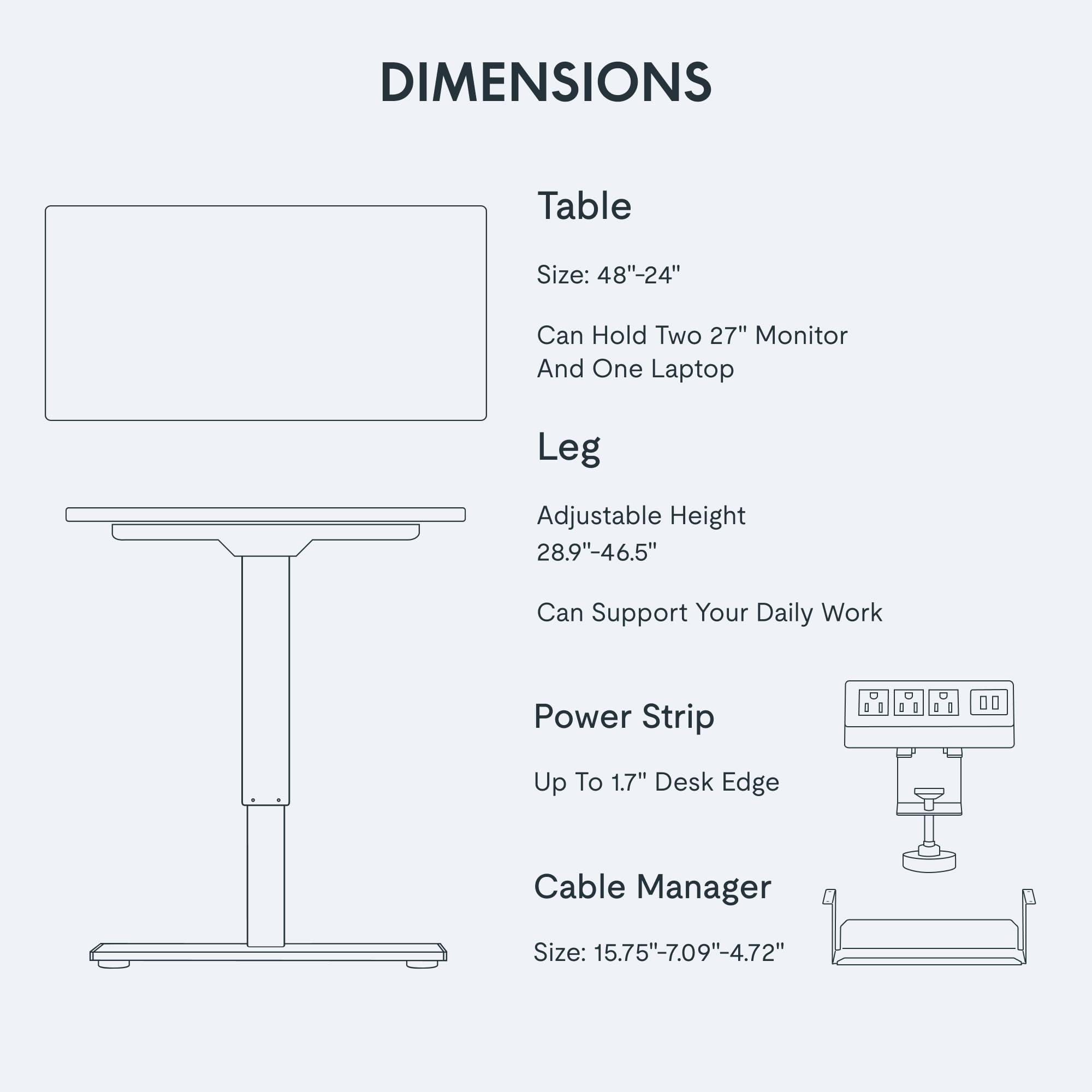 FLEXISPOT Electric Standing Desk 48 x 24 Inches - Height Adjustable Sit Stand Desk with Memory Controller for Home Office, Black - Perfect for Remote Work, Gaming & Study Setup
