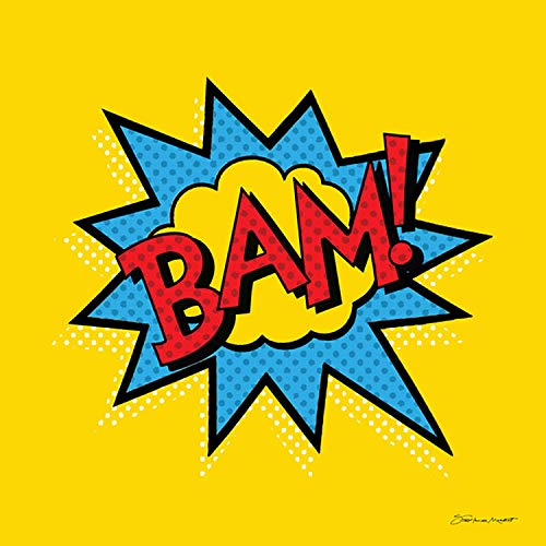 Superhero Action Words - Set of 4 Motivational 8x8 Poster Prints by Stephanie Marrott | Perfect for Kids' Rooms, Classrooms & Superhero Themed Decor