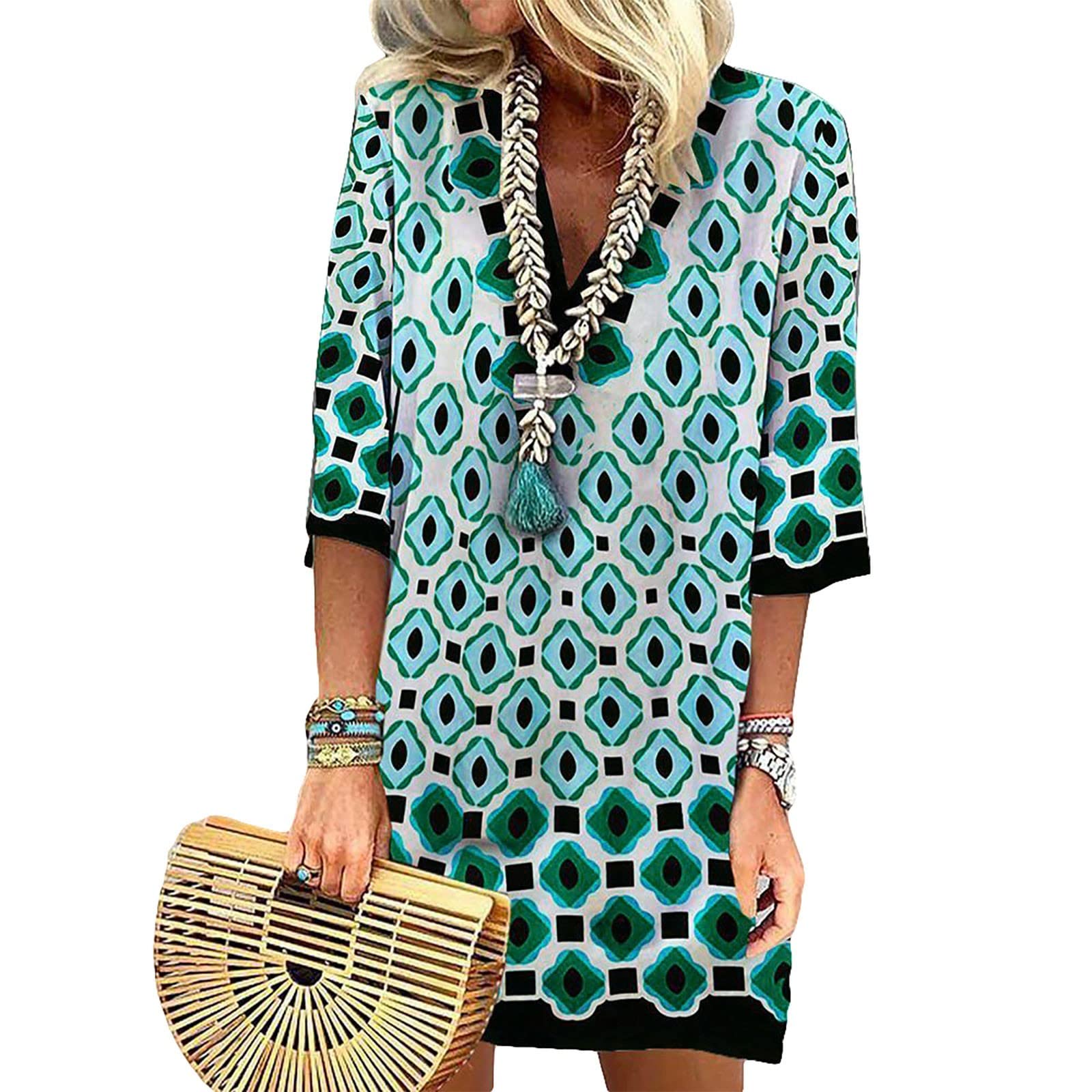 Women's Floral Print Summer Dress with Pocket - Casual Cocktail & Beach Dress for Outdoor Parties, Date Night & Vacation Wear