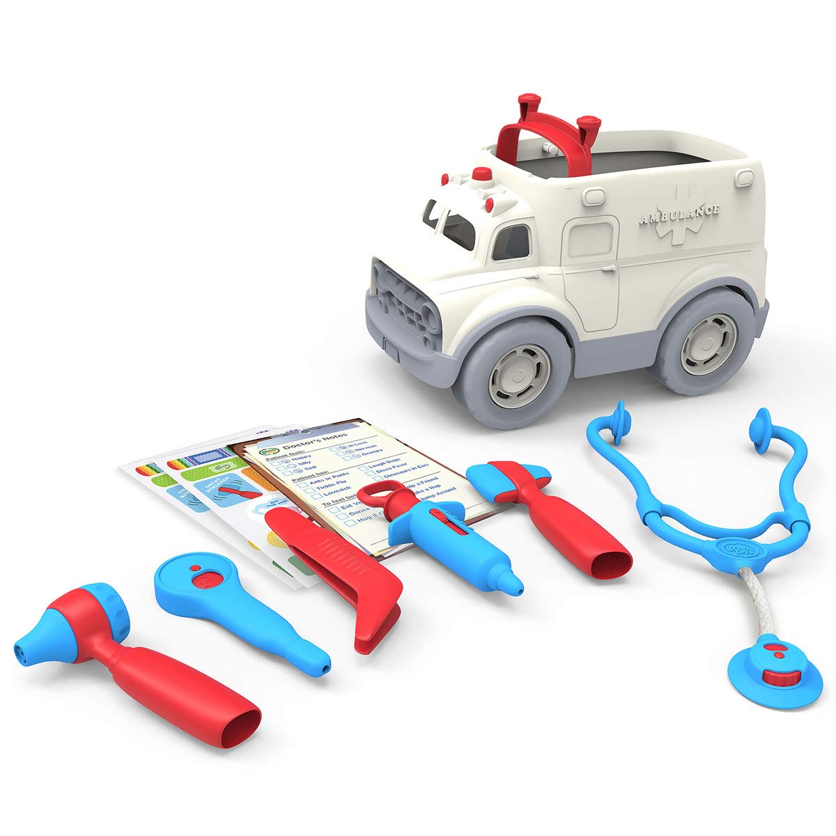Green Toys Ambulance & Doctor's Kit - Eco-Friendly Toy Ambulance with Medical Playset for Kids | Pretend Play, Educational Gift for Toddlers & Preschoolers