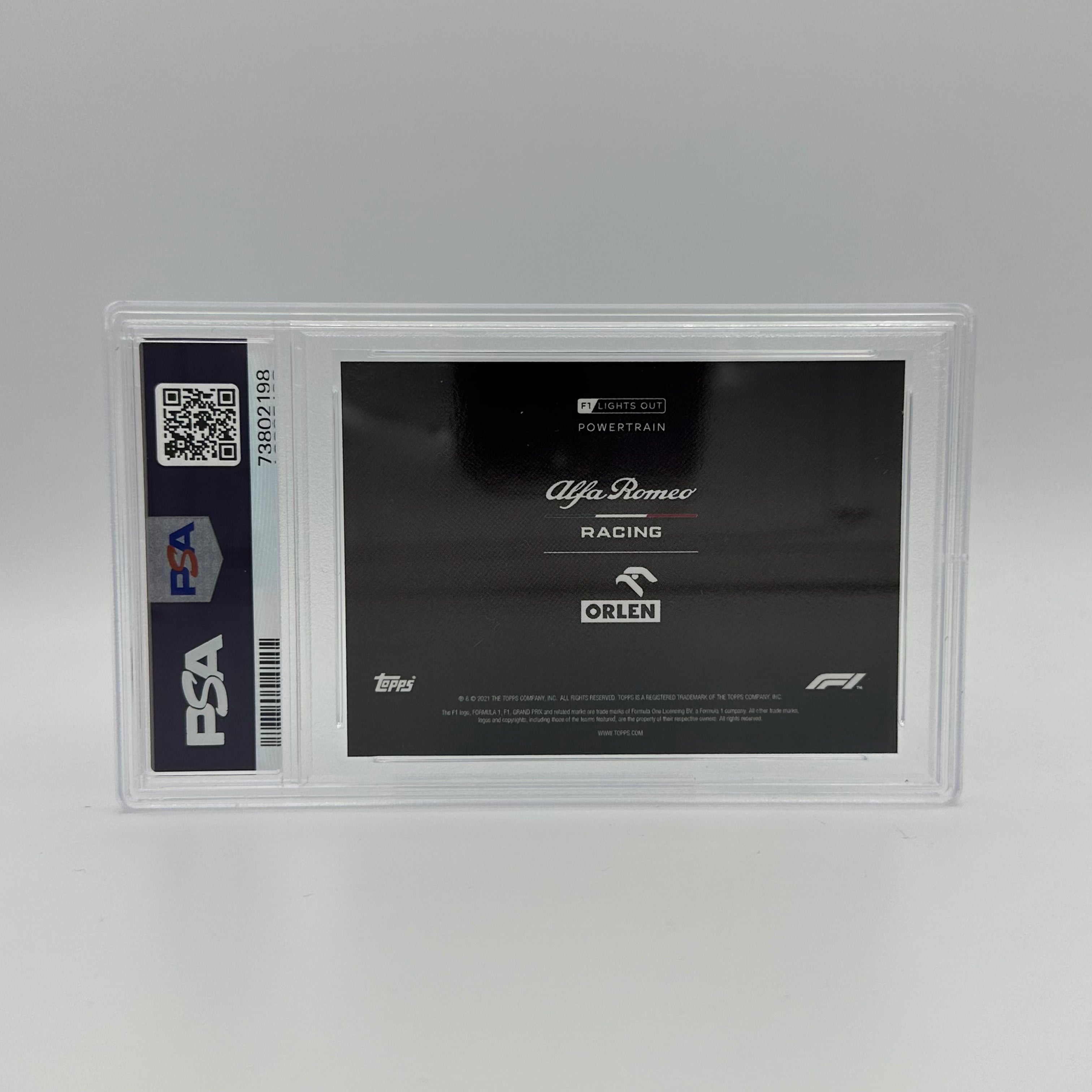 PSA 10 ALFA ROMEO RACING ORLEN 17/25 POWERTRAIN PURPLE Trading Card - Rare Collectible for Motorsport Fans & Card Investors | Perfect for Display, Trading, and Portfolio Growth
