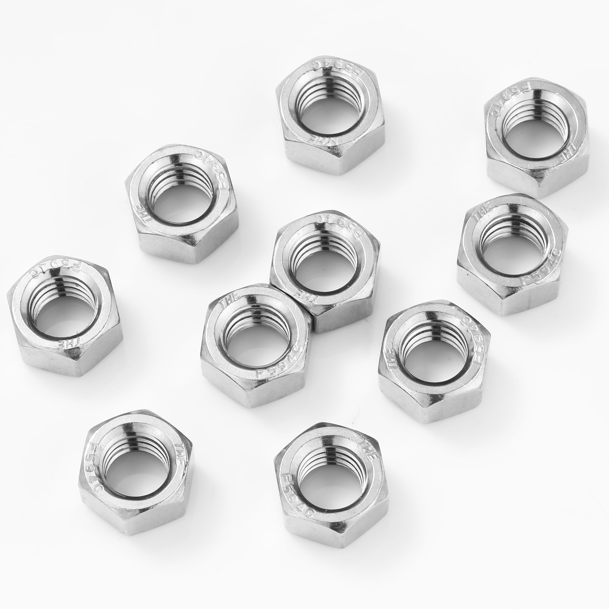 Bates 3/8-16 Stainless Steel Hex Nuts (50 Pack) - Corrosion Resistant Hardware for Construction, Machinery & DIY Projects