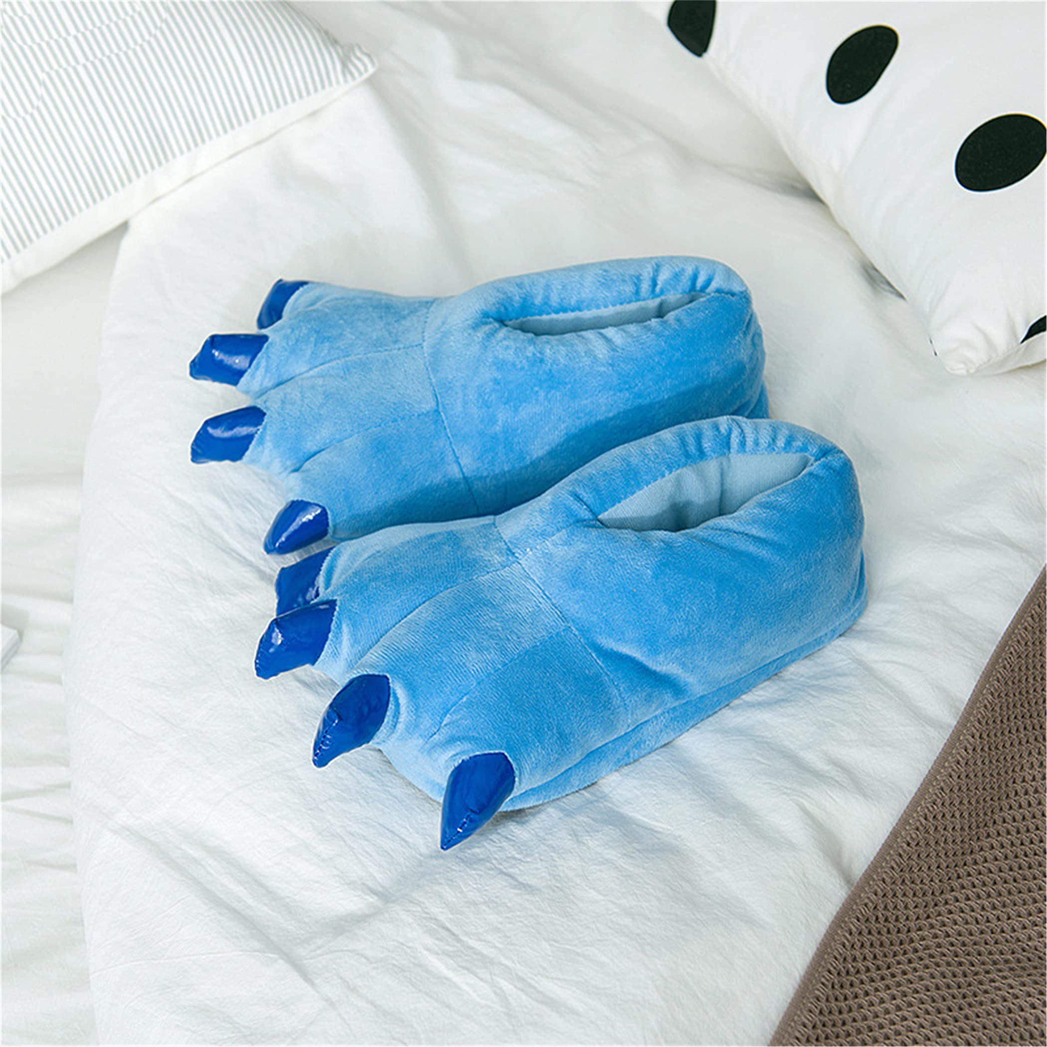 YILANLAN Unisex Plush Animal Paw Slippers - Dinosaur Claw Fuzzy Warm House Shoes for Men & Women | Cozy Indoor Comfort for Winter, Lounge Wear, Gift Idea
