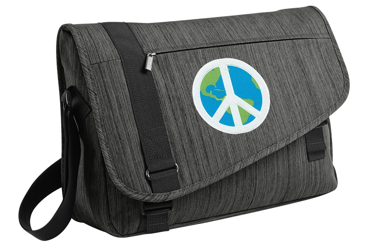 Premium Peace Sign Laptop Bag - Durable Messenger Bag for Work & Travel - Stylish Unisex Computer Briefcase for Students & Professionals - Perfect for Office, School & Commuting