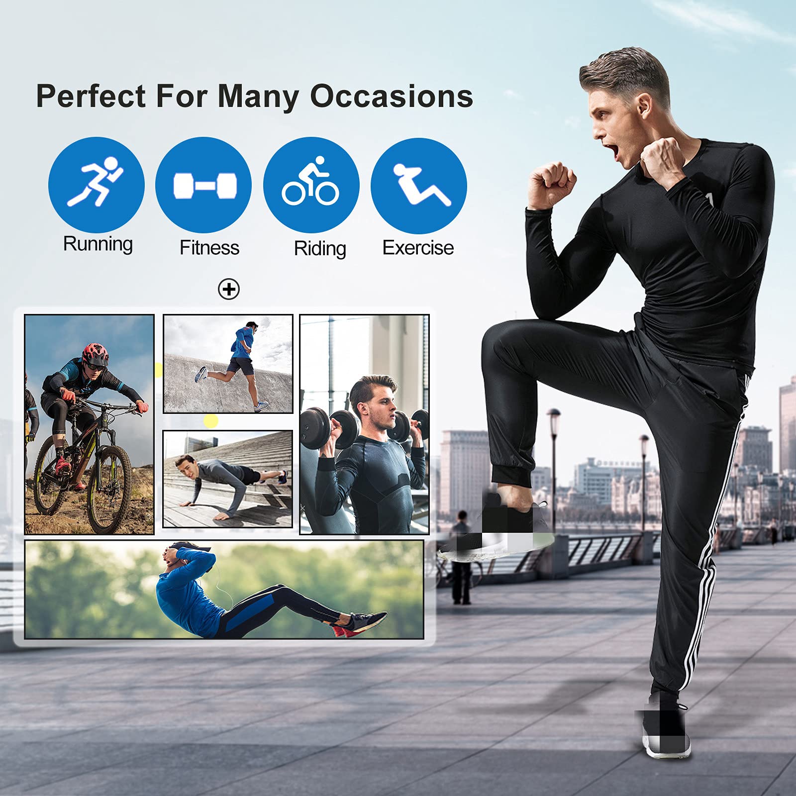 Men's Compression Long Sleeve Workout Shirt - Moisture Wicking Athletic Top for Running, Gym & Training - Performance Baselayer for Cold Weather & Active Sports