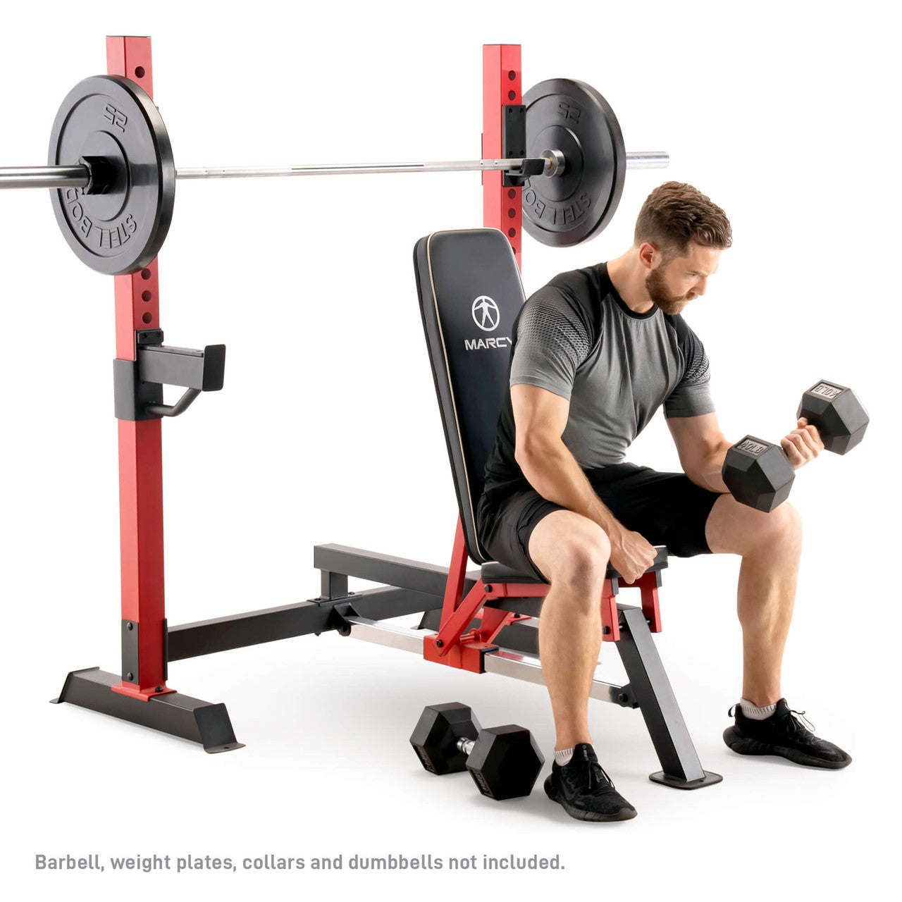 Marcy Olympic Weight Bench MWB-7096 - Adjustable Strength Training Bench for Home Gym, Full Body Workout - Perfect for Squats, Bench Press & Dumbbell Exercises