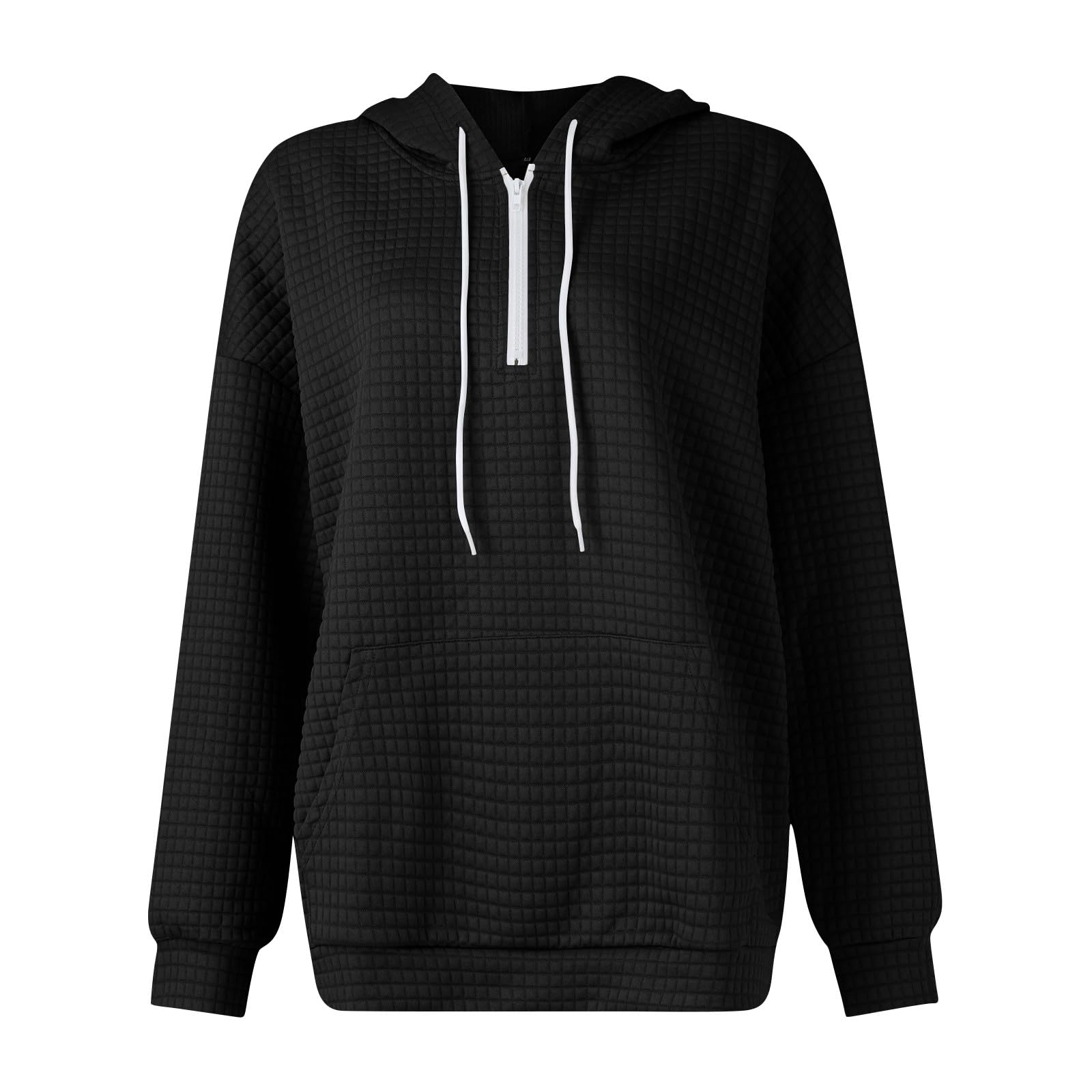 Women's Waffle Knit Hoodie 2024 - Oversized Drawstring Sweatshirt with Pocket | Cozy Fall Winter Pullover for Teen Girls | Perfect for Casual Outfits, Loungewear & Street Style Fashion