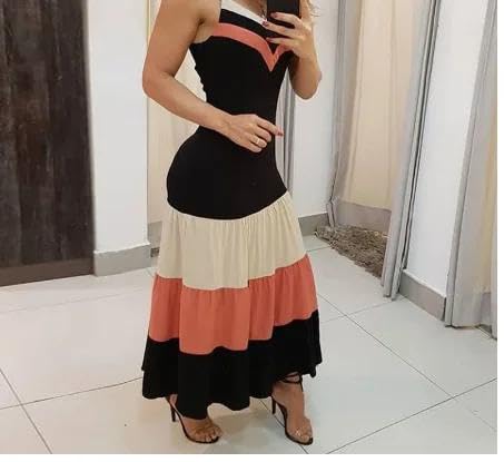 WINSUNNY Women's Sleeveless Long Dress - Sexy Summer Party & Office Casual Wear - Flattering Strap Design for Ladies (Size S/M) - Perfect for Cocktail Events, Date Nights & Business Casual Occasions