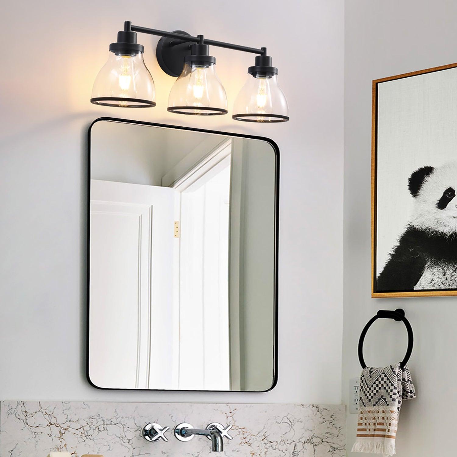 Hermosa Modern 3-Light Bathroom Vanity Light Fixture - Brushed Nickel Finish, Dimmable LED Lighting for Bathroom, Powder Room & Dressing Area
