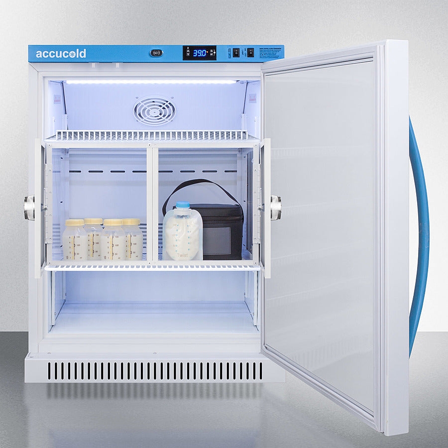 Accucold 6 Cu.Ft. MOMCUBE™ Breast Milk Refrigerator with Interior Lockers & ADA Compliant Height - Perfect for Hospitals, Daycares & Nursing Mothers (Model MLRS6MCLK)