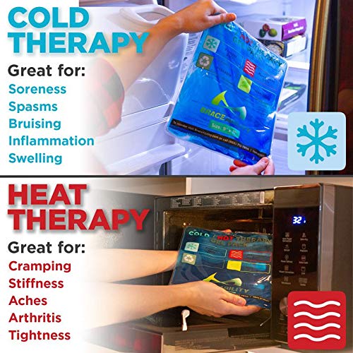 BraceAbility Reusable Hot & Cold Therapy Gel Pack for Injuries - Flexible Ice & Heat Wrap for Back, Hip, Knee Pain Relief - Large 9