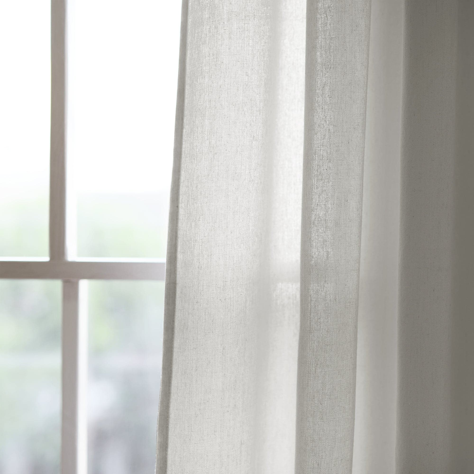 Burlap Knotted Tab Top Window Curtain Panel Set - Natural Linen Textured Room Darkening Drapes for Living Room, Bedroom & Farmhouse Decor