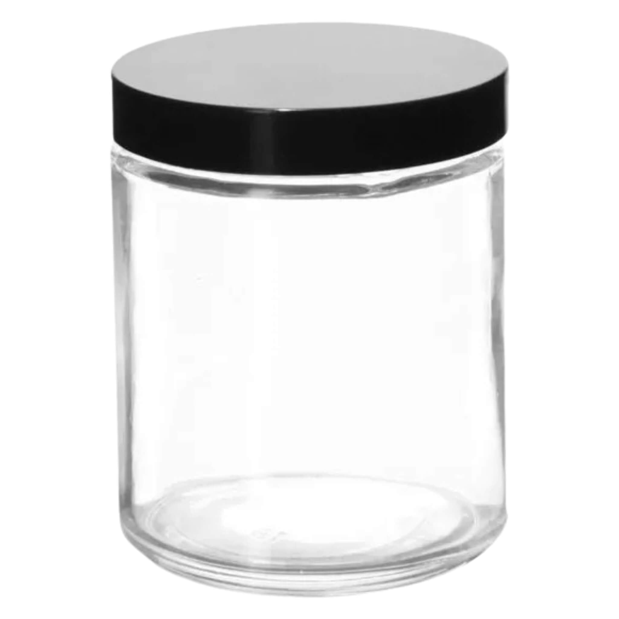 Clear Glass Jar with Black Lid - Airtight Storage Container for Spices, Candles, DIY Crafts & Kitchen Organization - Perfect for Mason Jars, Wedding Favors & Home Decor