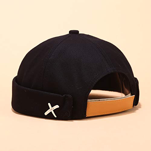 Men's Docker Cap - Adjustable Beanie Sailor Hat with Rolled Cuff, Retro Brimless Worker Hat for Outdoor Activities, Fishing, and Winter Wear