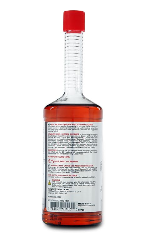 Red Line 60103 SI-1 Complete Fuel System Cleaner - 15 oz Bottle | Removes Deposits & Improves Performance | Ideal for Cars, Trucks & Motorcycles