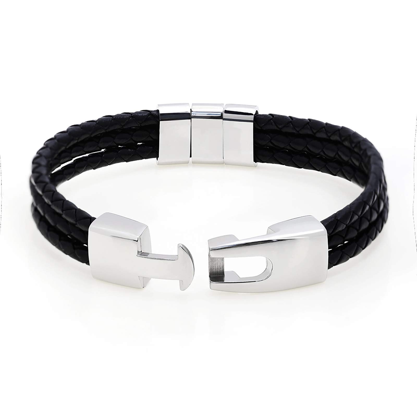 Custom Engraved Leather Braided Bracelets for Men & Women - Personalized Name Bracelet - Perfect Gift for Christmas, Father's Day, Anniversary - Ideal for Casual Wear, Date Nights, and Special Occasions