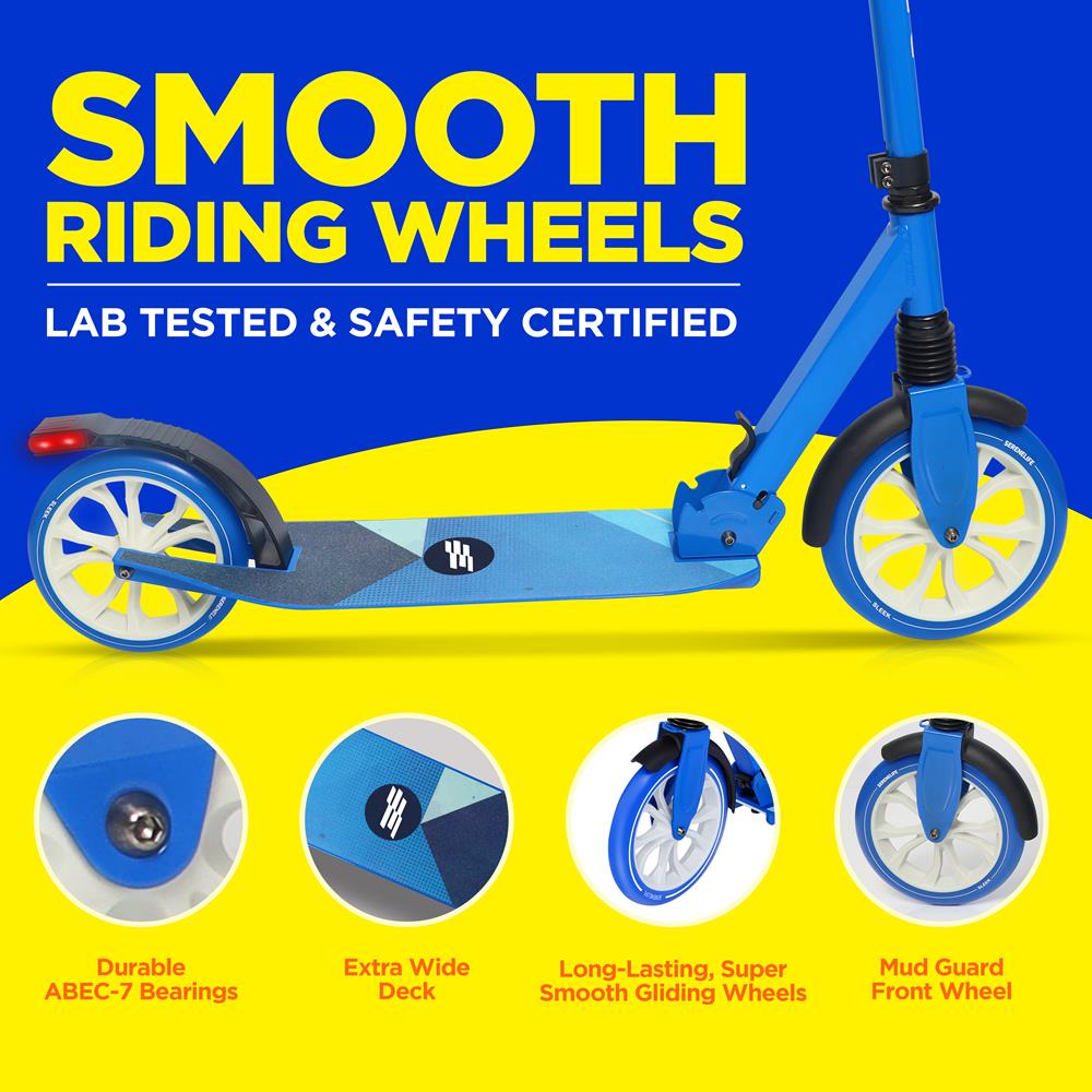 Foldable Kick Scooter for Adults & Teens - Lightweight Commuter Scooter with Adjustable Handlebar - Perfect for Urban Travel, Campus, and Daily Commute