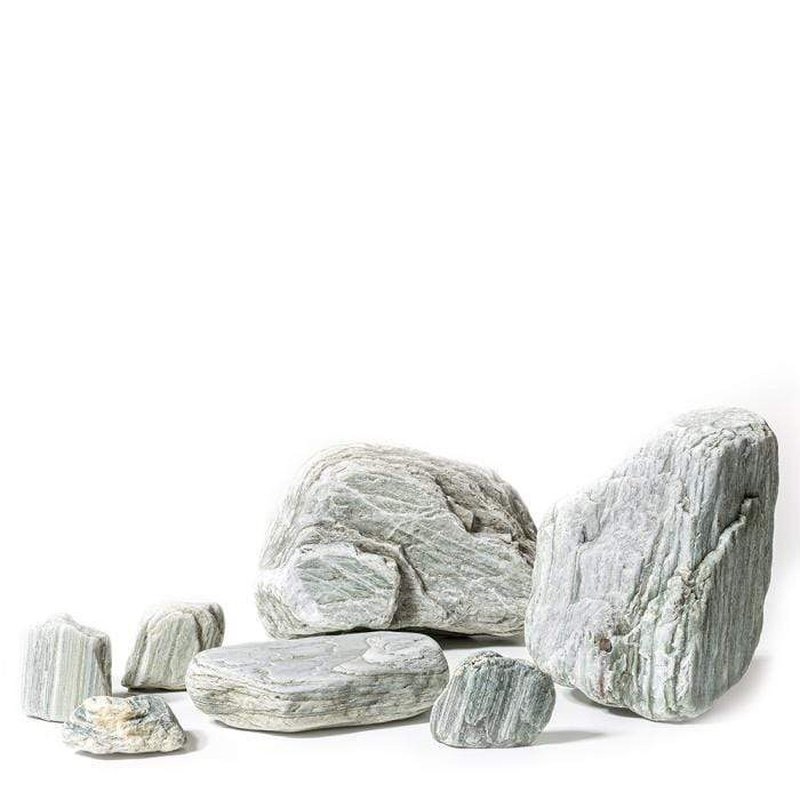 Aqua Natural Rock Pack 12kg Alpine Green Large Stones for Aquarium, Fish Tank Decoration & Landscaping - Perfect for Freshwater & Saltwater Tanks