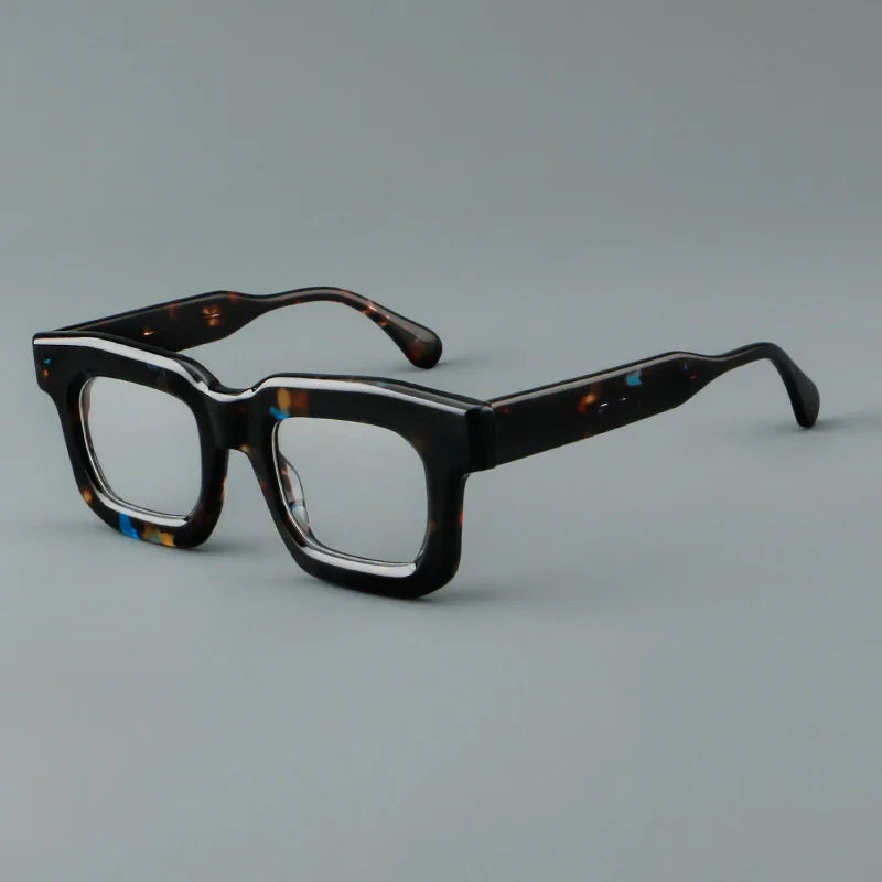 CCspace Unisex Full Rim Square Thick Acetate Eyeglasses Frame 301902 - Stylish & Durable for Work, Reading & Fashion