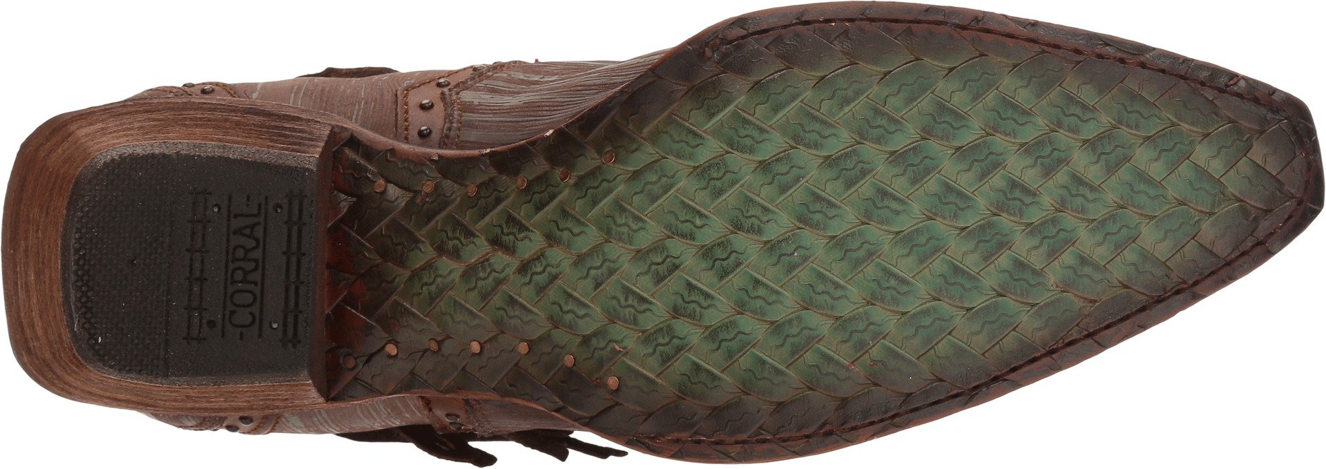 Women's Corral Short Boots in Turquoise & Brown - Stylish Cowgirl Boots for Country Dancing, Rodeo & Western Fashion